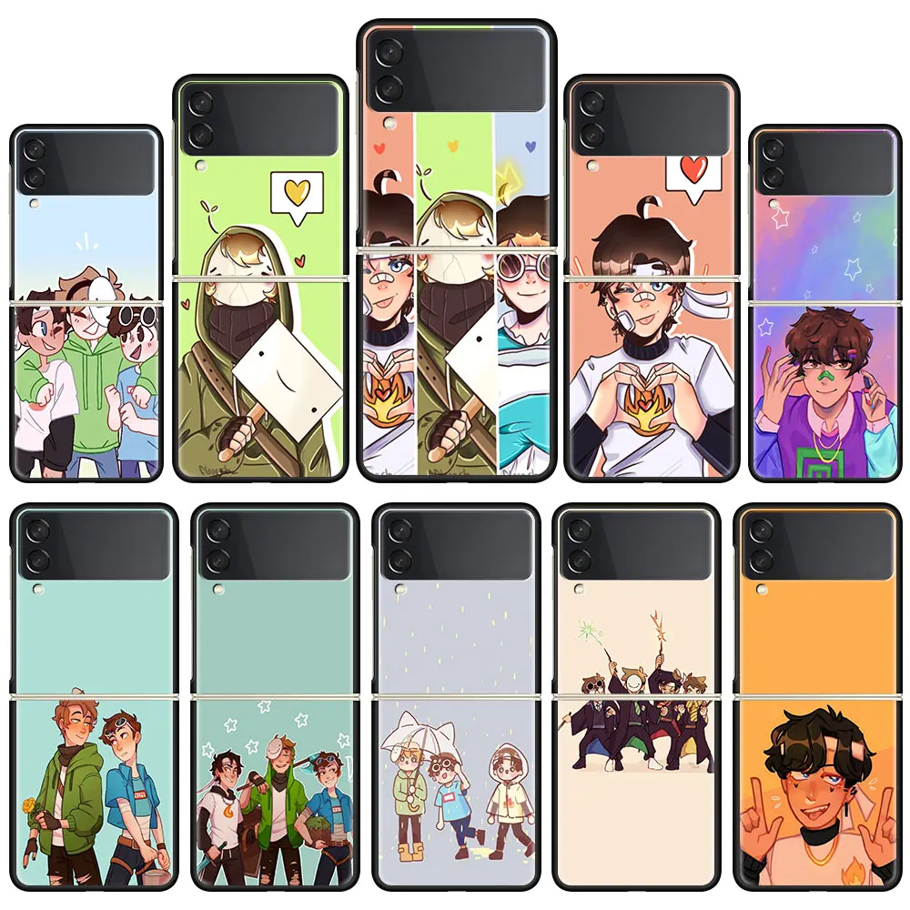 

Dream Smp Luxury Cell Case For Samsung Galaxy Z Flip 3 5G Fashion Z Flip3 Luxury Black PC Hard Back Phone Coque Cover