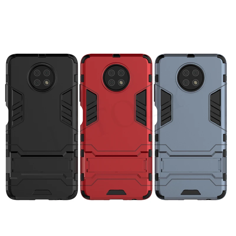 for xiaomi redmi note 9t 5g case shockproof bumper robot holder stand armor hard phone back cover redmi note 9 t pro 5g case free global shipping