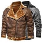 Зимняя кожаная куртка 2022, Мужская Толстая теплая ветровка, военное пальто, Мужская Флисовая мотоциклетная куртка, Прямая поставка, искусственная 3XL