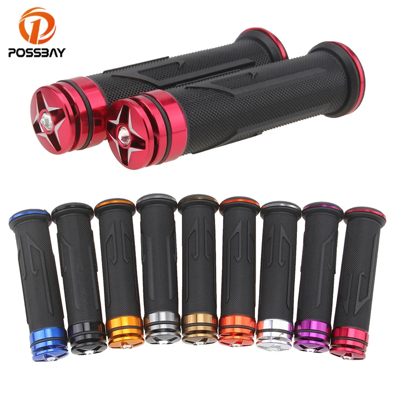 Универсальные алюминиевые Нескользящие резиновые ручки POSSBAY для мотоциклов 22 мм