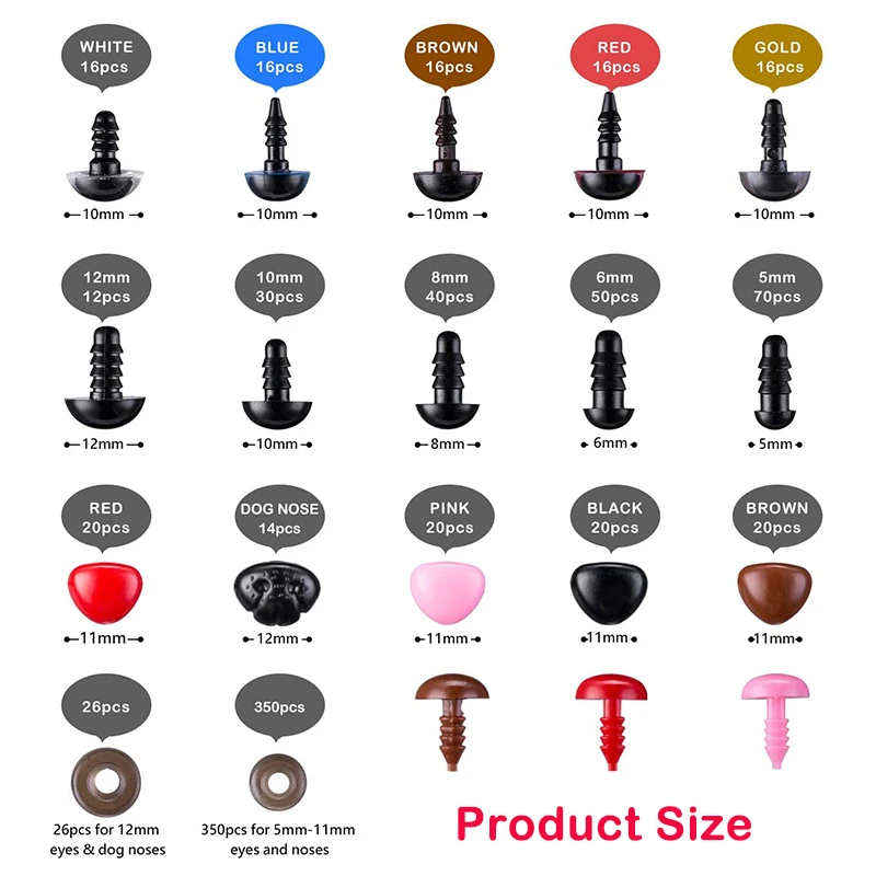 752 шт куклы глаза Тедди пластиковые DIY аксессуары для плюшевые игрушки медведь