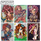 Алмазная картина 5D с изображением девушки, квадратнаякруглая Алмазная вышивка, подарочные наборы для вышивки крестиком, домашний декор