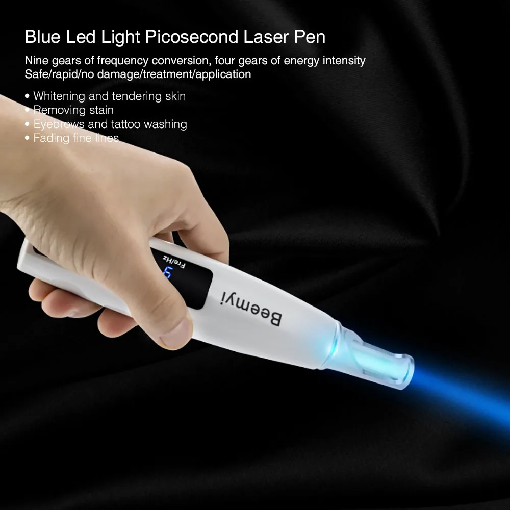 Заряжаемая Лазерная пикосекундная ручка красный синий свет удаление веснушек