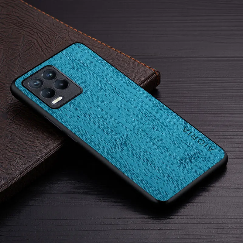 case for oppo realme 8 pro 8s 5g 8i funda bamboo wood pattern leather phone cover luxury coque for oppo realme 8 pro case capa free global shipping