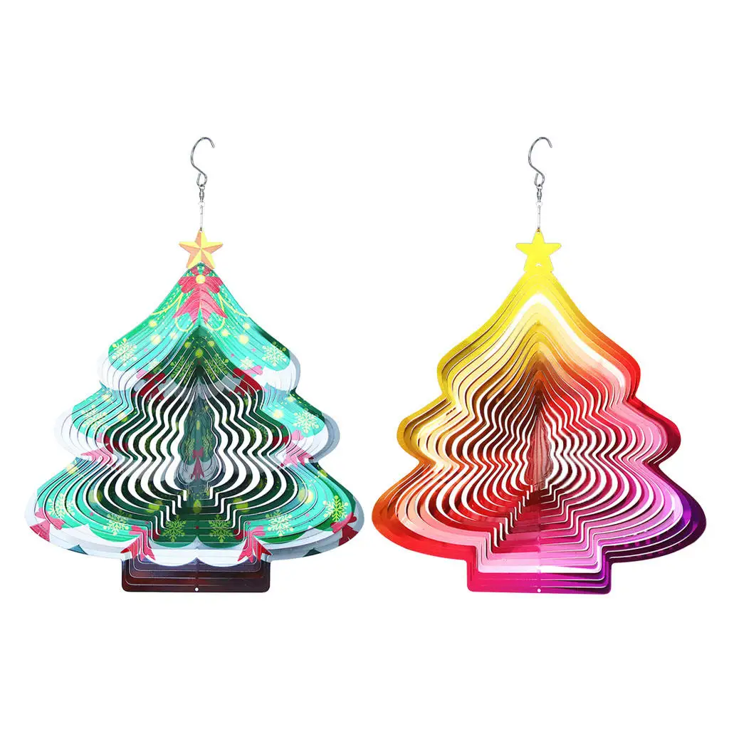 

Подвески-Спиннеры из нержавеющей стали, украшения 3D в форме рождественской елки, кулон для дома, Рождественские Подвески для внутреннего дв...