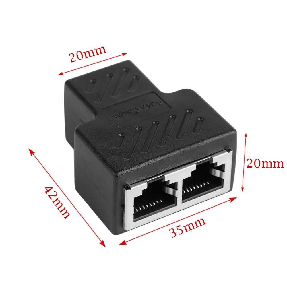 1 to 2 Ways LAN Extender Plug Tee Ethernet Network Cable RJ45 Splitter Adapter Connector 8P8C CAT6 Computer Cables | Компьютеры и офис