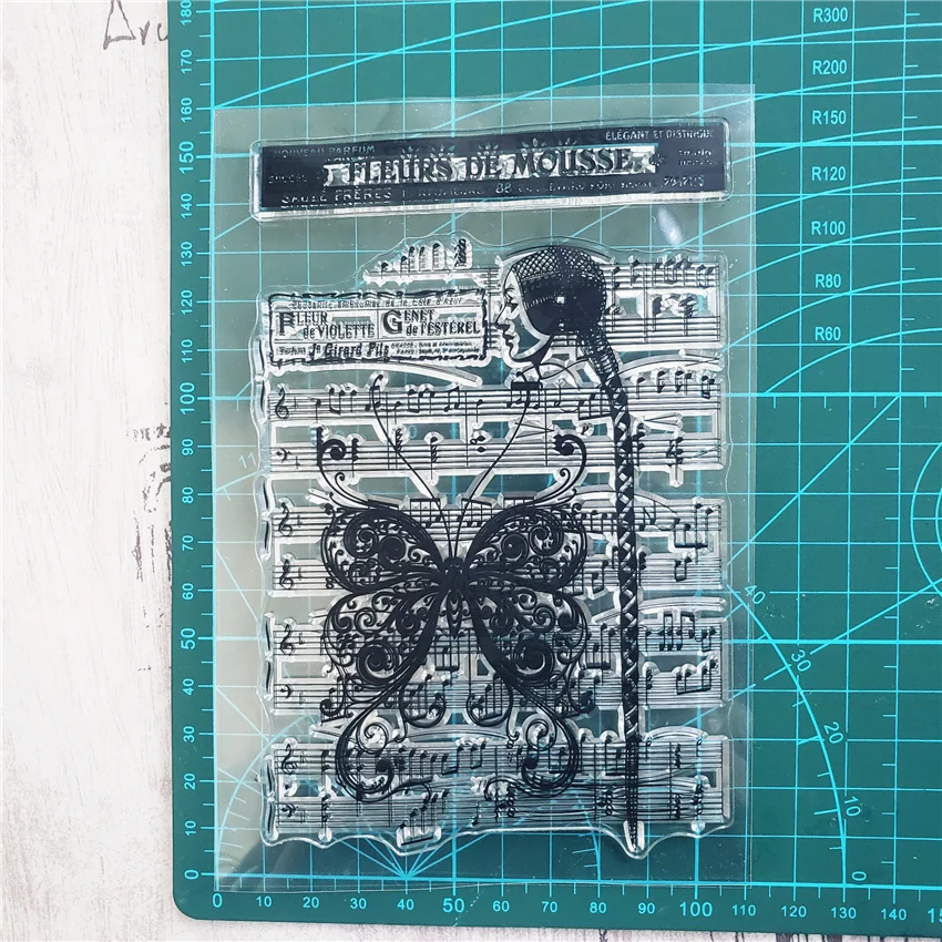 11x16 см бабочка музыкальная прозрачная печать прозрачные штампы силиконовые