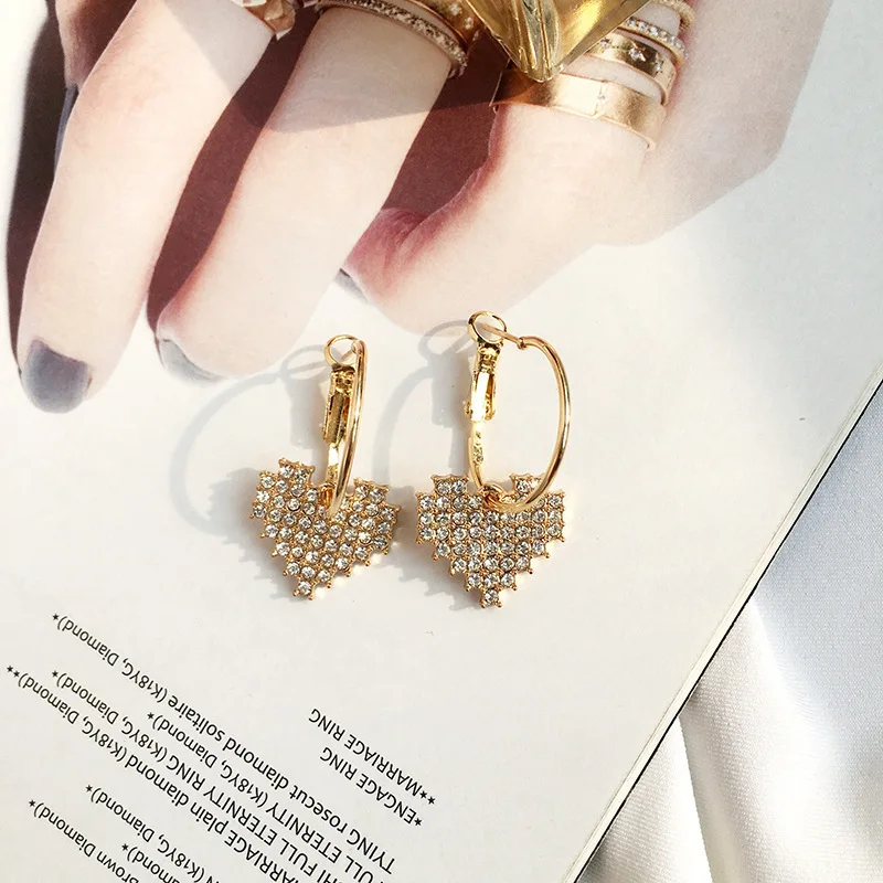 Серьги в виде сердца персикового цвета aretes de mujer корейские серьги Модные