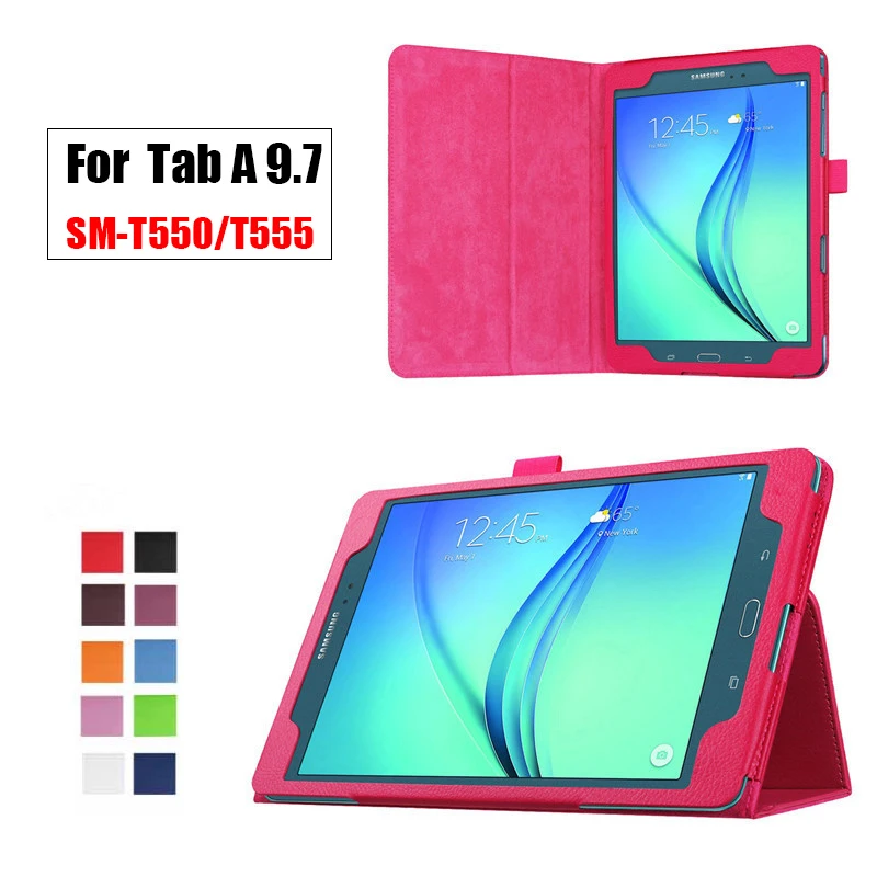 

Flip Stand PU Leather Tablet Case For Samsung Galaxy Tab A T550 T555 SM-T550 9.7 inch Smart Cover Case Protector