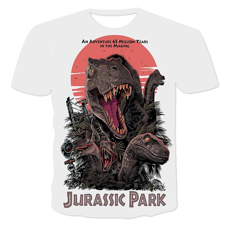 

New O-Neck 3Dprinting Dinosaur Unisex Oversized T-Shirt Loose Fashion Cartoons Breathable Short Sleeve â€‹Family T-Shirt For Girls