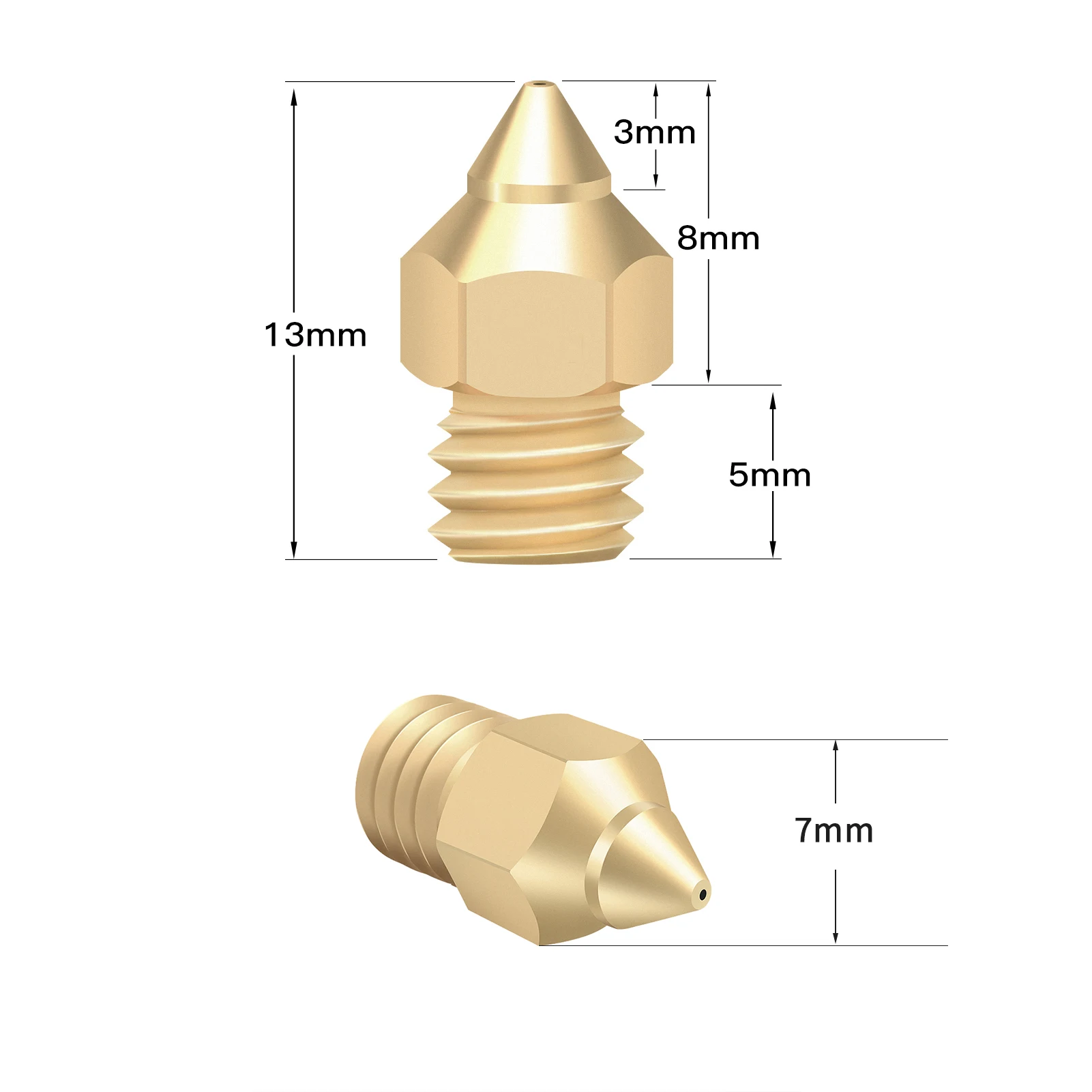 Насадка для 3D принтера латунная медная TTS новая заостренная насадка 0 2/0 3/0 4/0 5 мм