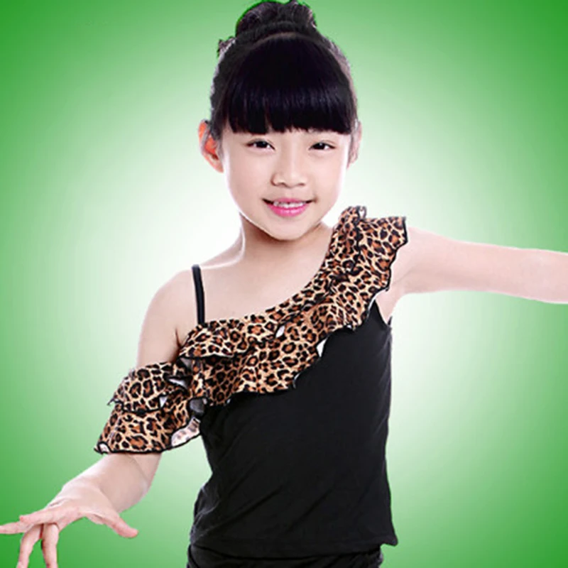 2018 Детская рубашка для латиноамериканских танцев топы с короткими рукавами и