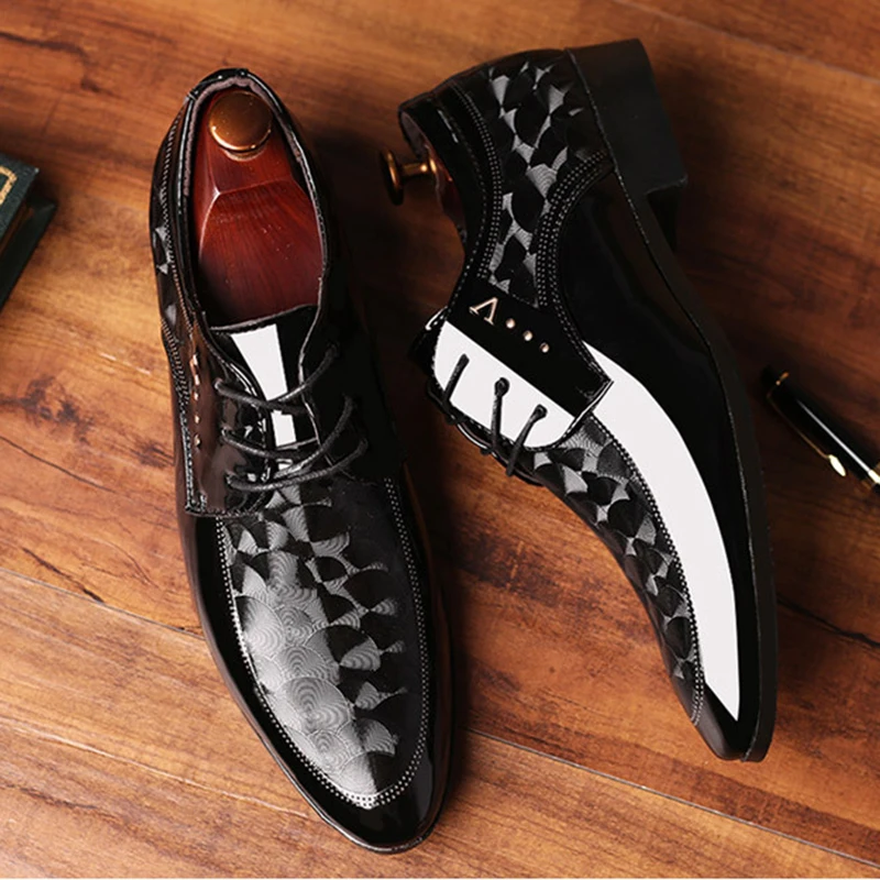 Мужские классические туфли-оксфорды REETENE черные Формальные туфли мужские из