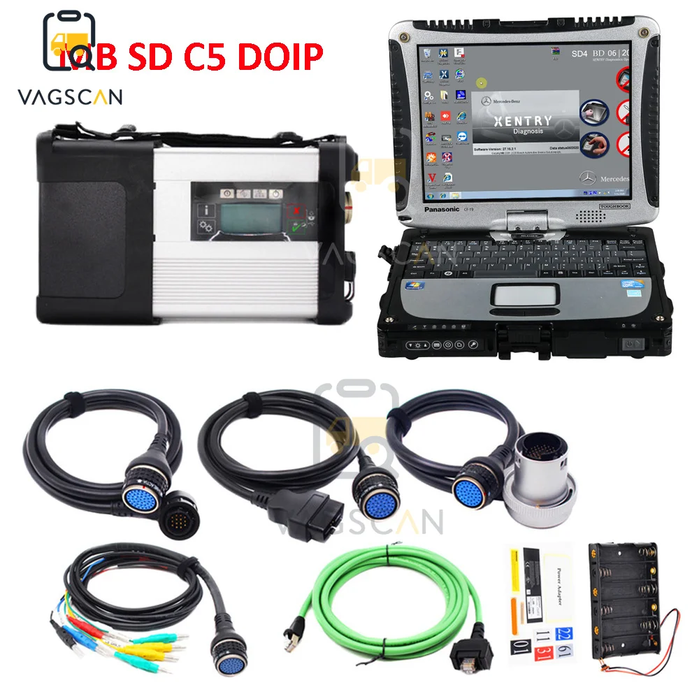 Ноутбук CF19/T420 + Мультиплексор MB STAR C5 для SD Connect C5 xentry das wis epc DOIP, диагностический сканер для грузовиков