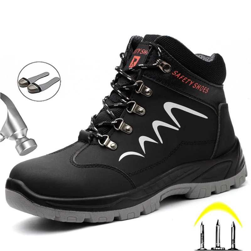 

Vogue Men Boots Steel Toe Shoes Work Boots Indestructible Safety Shoes Men Puncture-Proof Work Sneakers Winter Boots Male Shoes