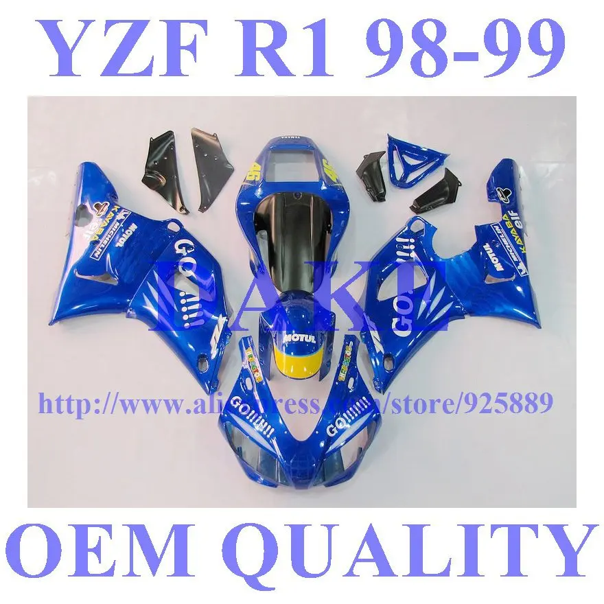 

Injection GOGO!!! Blue Fairing Kit For Yamaha YZF R1 YZF-R1 98 99 YZF1000 R1 YZF R1 1998 1999 Kim Fairing Parts