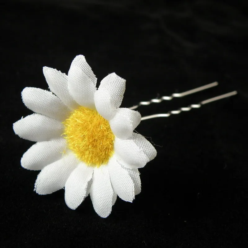 

U-shaped Beach Holiday Party Hair Jewelry Daisy Flower Sunflower Hair Clip Cuff Clip Bobby Pins 1PCS Wedding Bridal Hairpin