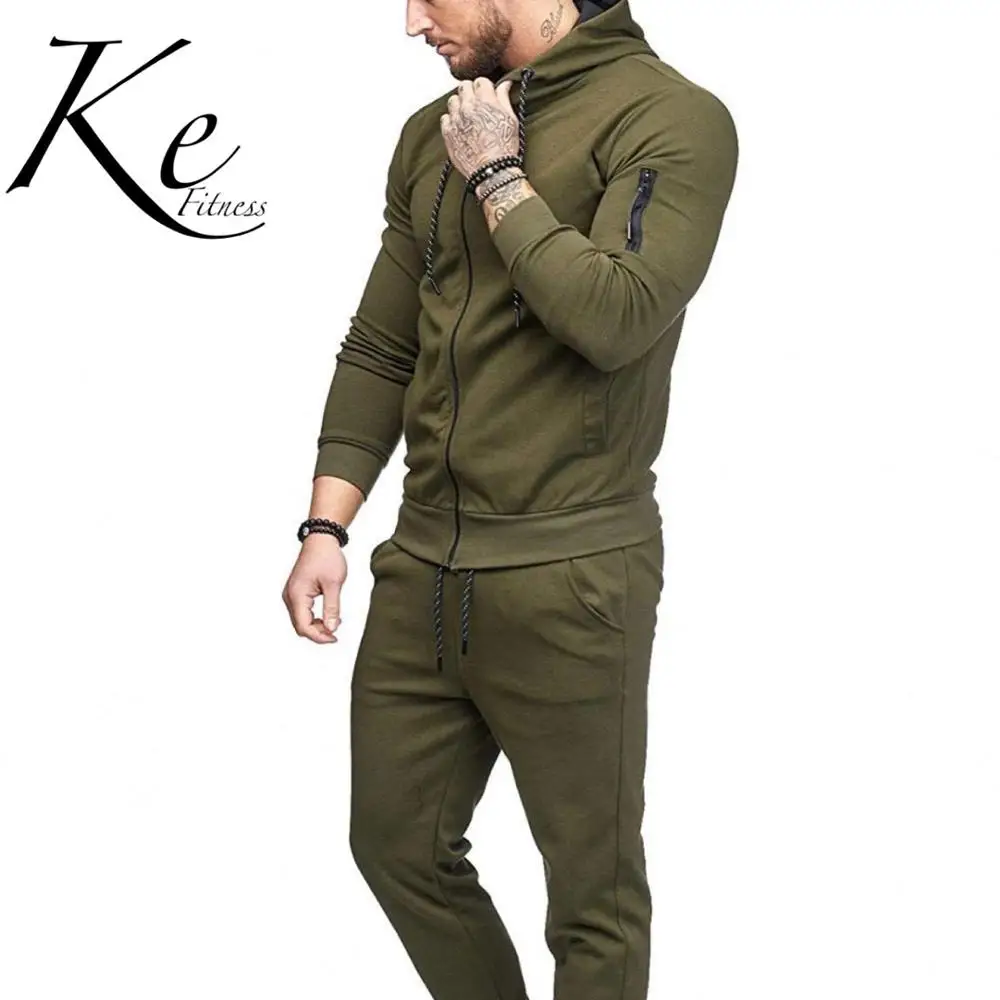 KE 2020 foreign trade autumn and winter new European American trendy men's sports suit arm zipper fitness leisure tracksuit | Спорт и
