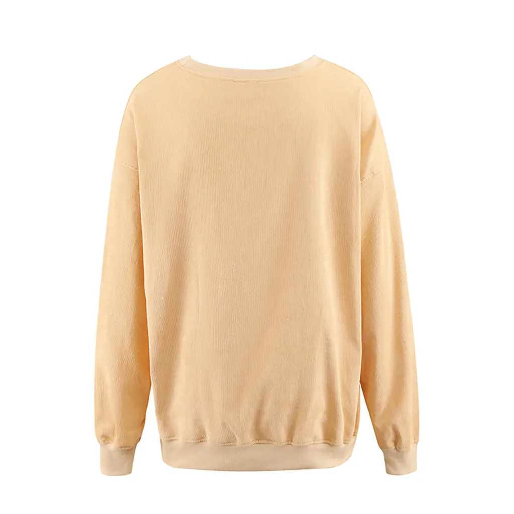 

Women Applique Print Blouse Long Sleeve O-neck Pit Cotton Casual Pullover Tops Women's Sweatshirt Clothing Fashion 2021 New
