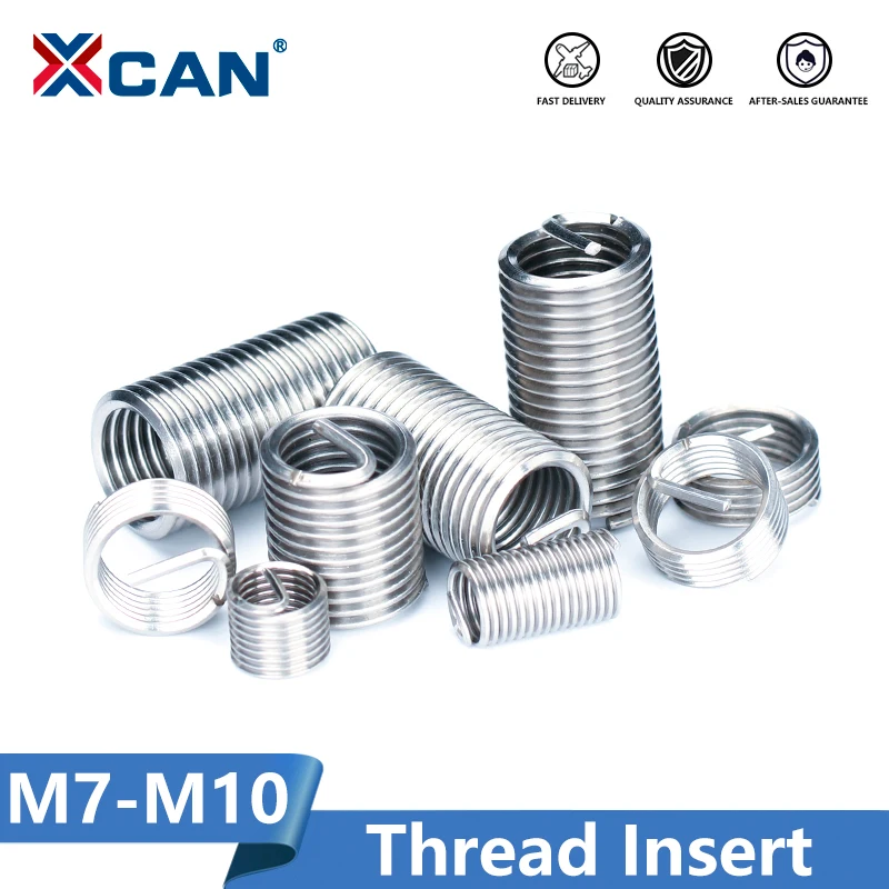 Kit de Inserção de Reparo de Rosca de Xcan m7 m8 m9 M10 Kit Porca de Rebite Kit de Inserção de Rosca de Helicoil Rosqueamento Ferramentas Aço Inoxidável Ferram. Multifunc.