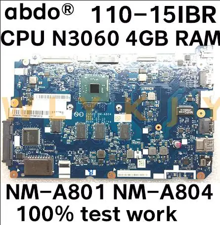Материнская плата для ноутбука Lenovo ideapad 110 15IBR процессор N3060 ОЗУ 4 Гб 100%