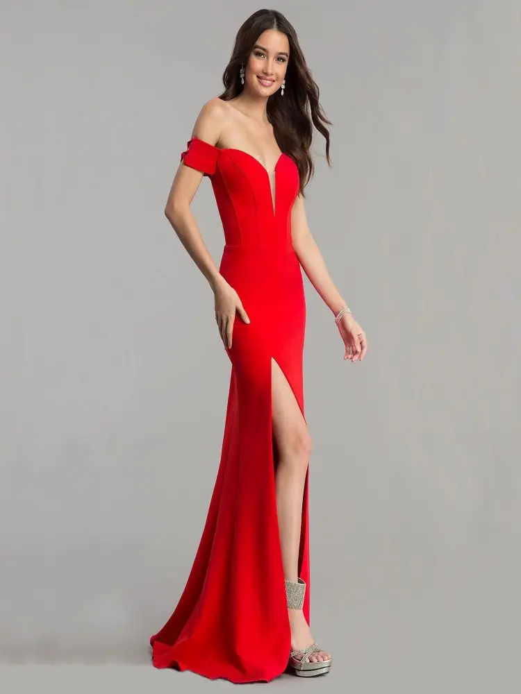 

2020 new temperament woman dress elegant sexy dresses for women side slit fishtail mopping with slit sexy dress party night