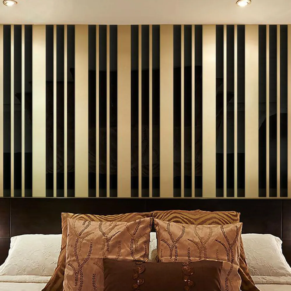 Наклейки на стену акриловые 3D Зеркало Настенные обои цвет серебристый Золотой 3