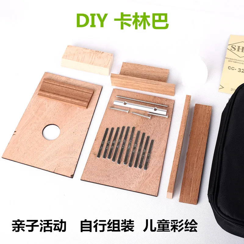 

DIY Thumb Piano Kalimba Kalimba 10 Sound Assembly Children Wood Coloured Drawing Finger Piano