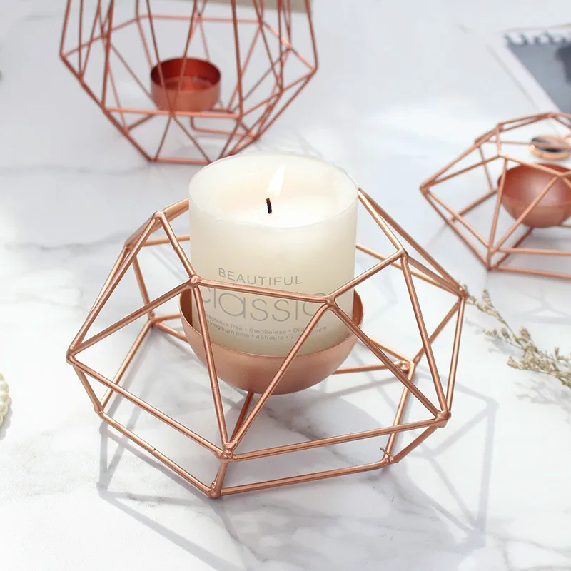 Скандинавские подсвечники из розового золота креативные минималистичные
