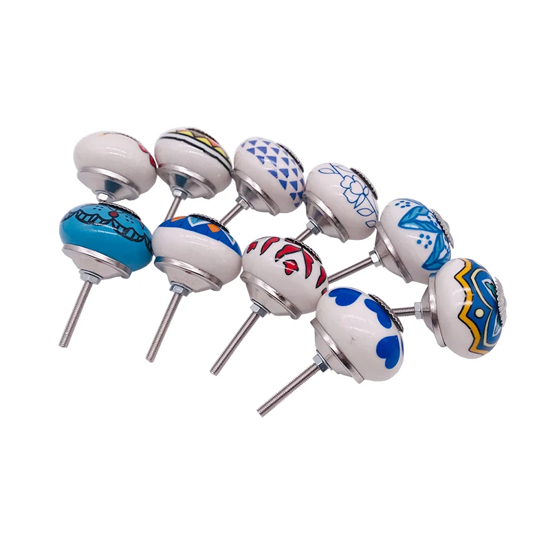 1x Винтаж потертый ручки различных Цвет цветочный ручная роспись Керамика