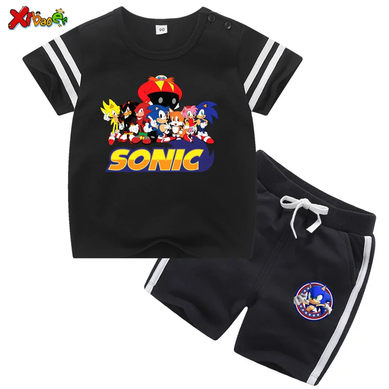 

Children's suit 2020 summer boys girls Sets t shirt new tollder baby boy short sleeve suit 2 piece sports suit baby cotton Kids