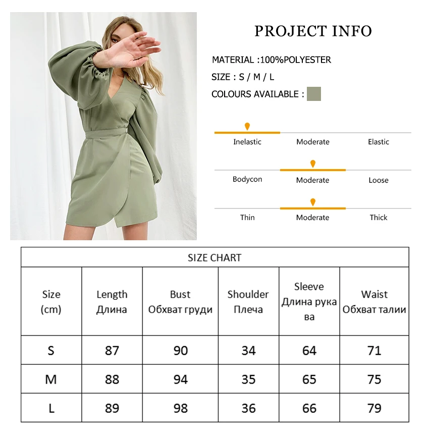 

Hiloc Asymmetry Women Dresses Lantern Sleeve Mini Dress High Waist Tunic Dress Long Sleeve Dresses Sexy Elegant Fashion Ladies