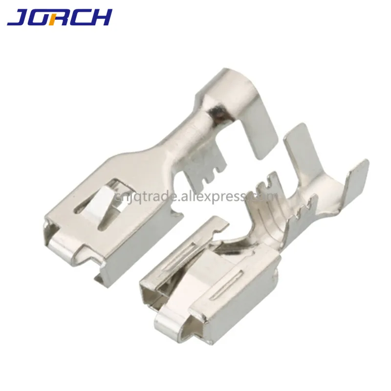 

50 pcs 6.3mm DJ6221-6.3C Female Crimp Brass Wire Terminal Tin Copper Car Speaker Electrical terminals for Delphi 12124685