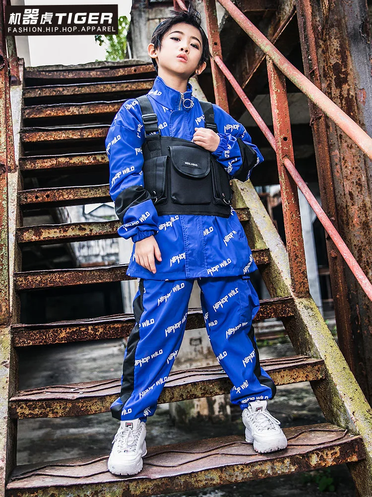 Корейская версия свободная куртка и брюки джазовый костюм детская танцевальная