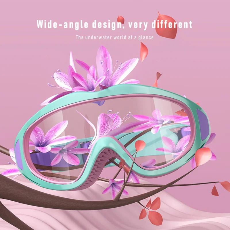 

Kids Swimming Goggles boys girls Anti-Fog UV Waterproof children Swimming Glasses Big Frame Swim Eyewear Swimming Cap
