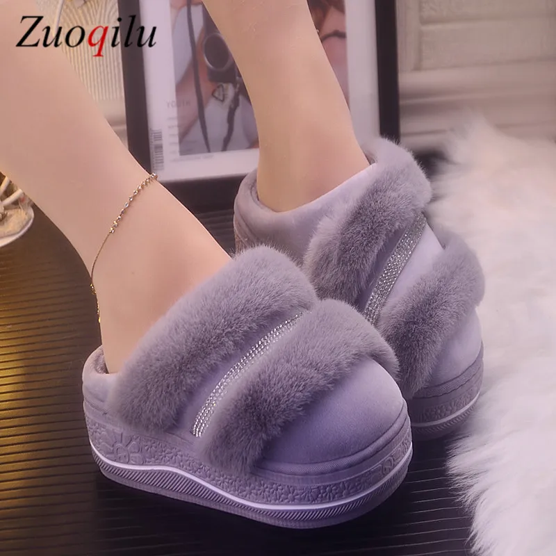 Зимние меховые тапочки Милые домашние Сезон осень-зима Нескользящая домашняя