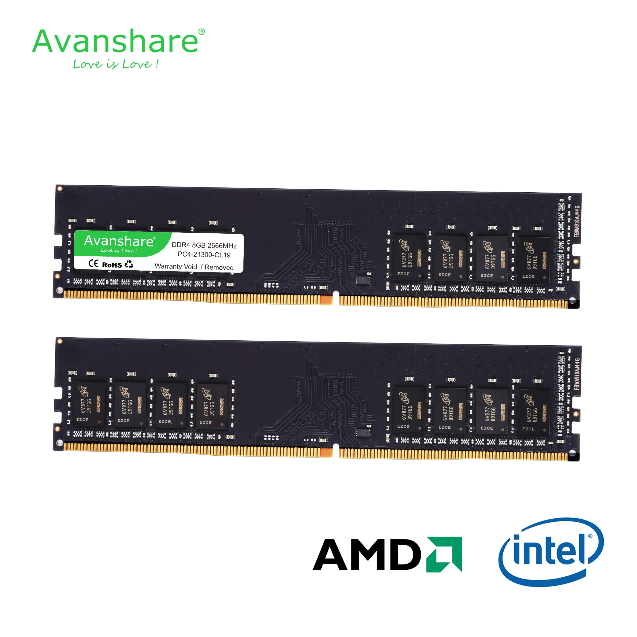 Avanshare DDR4 оперативная память 4 ГБ 8 16 2666 2400 МГц 288Pin пожизненная гарантия высокая