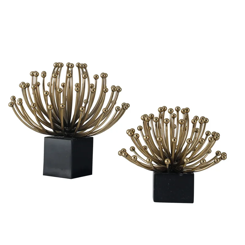 

Modern Light Luxury Simple Home Decoration Golden Metal Crafts Desktop Soft Decorations Living Room Decoration