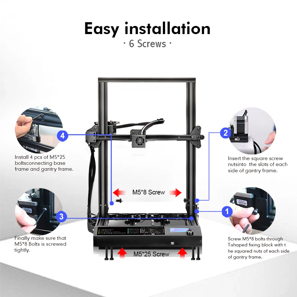 SUNLU FDM 3D-принтеры размера плюс большой размер печати работает автоматический 3D