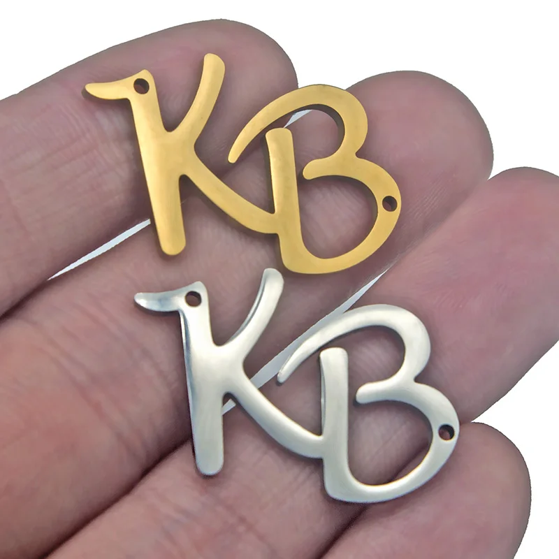 Подвески из нержавеющей стали с золотыми буквами KB Kobe металлические подвески