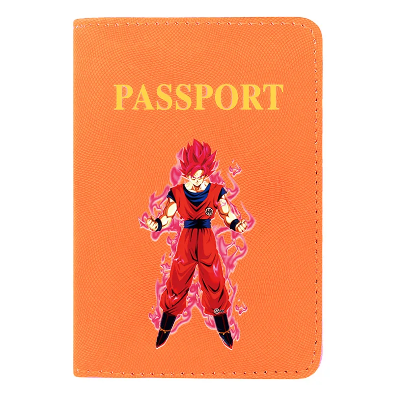 

Clasic Goku Saiyan Design Printing Women Men Passport Cover Pu Leather Travel ID Credit Card Holder Pocket Wallet Bags