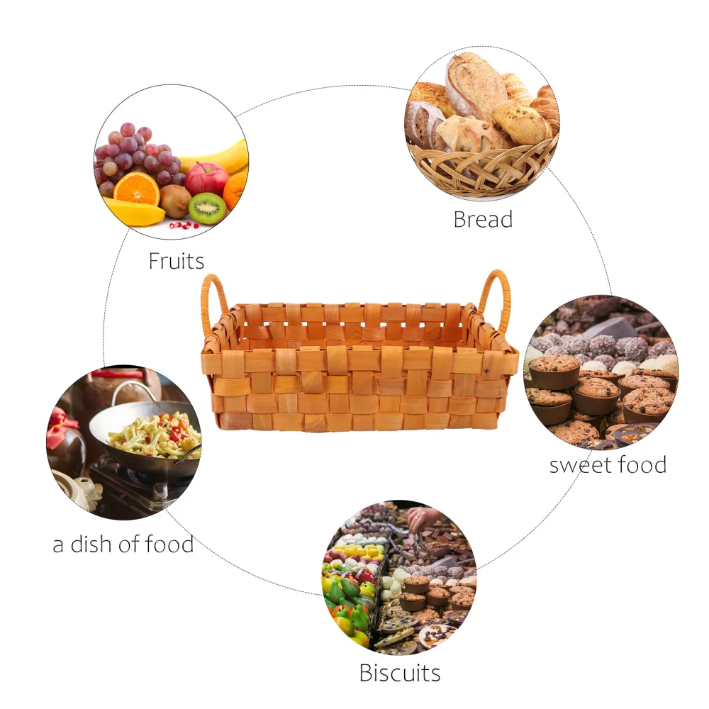 

1Pc Weave Fruit Basket Practical Sundries Basket Bread Basket for Daily Use