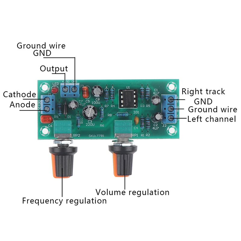 1 шт. одиночная плата фильтра нижних частот предварительного усиления сабвуфера 2
