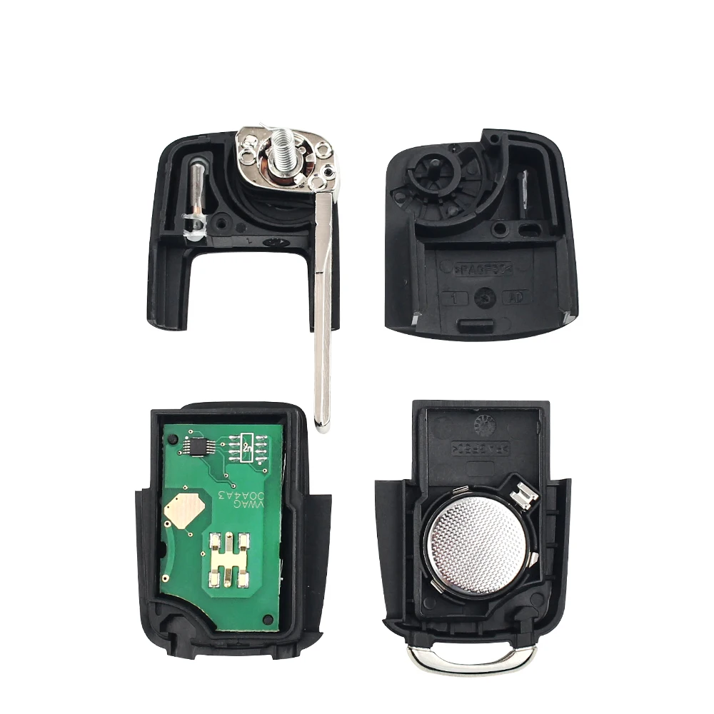KEYYOU 433 МГц 2 кнопки 1J0 959 753 AG автомобиля Удаленное брелок флип чехол для VW VolksWagen Beetle