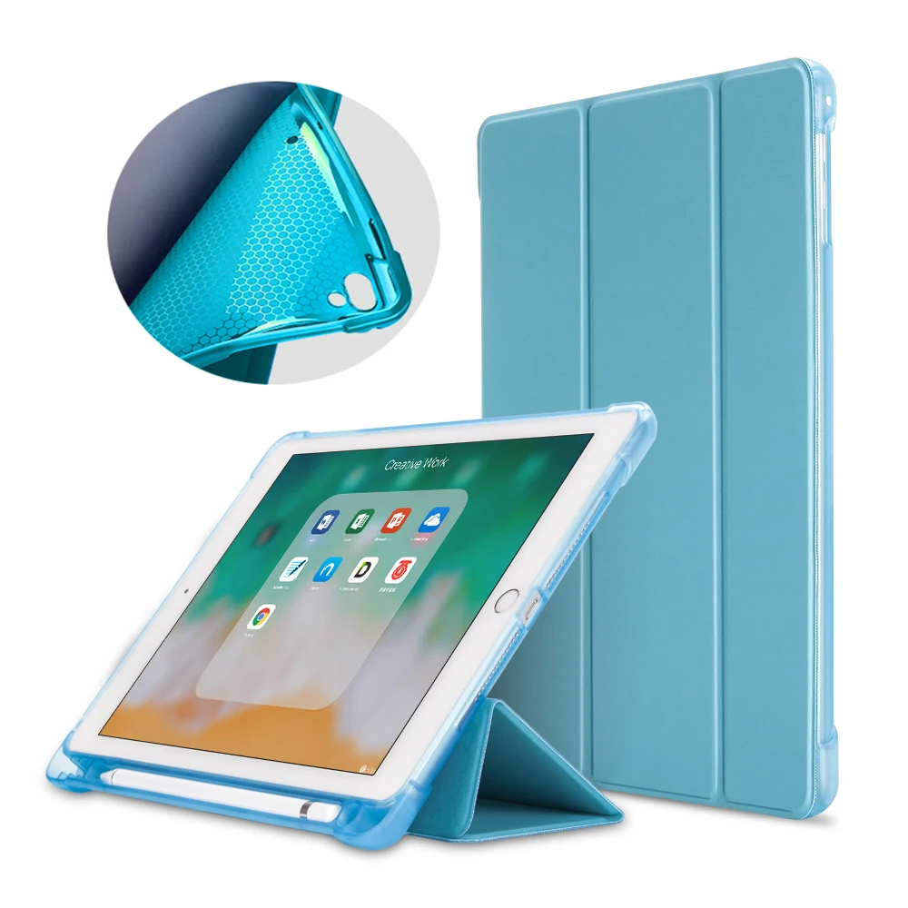 Чехол для iPad 9 7 дюйма 2017 2018 чехол с держателем карандашей умный Мягкий