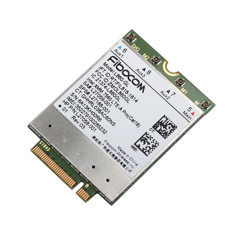 Fibocom L860-GL 4G Module Wlan Card SPS#L27188-001 LTE-A Pro cat16 1Gbps Wireless Card WWAN for HP Elitebook X360 830 840 850