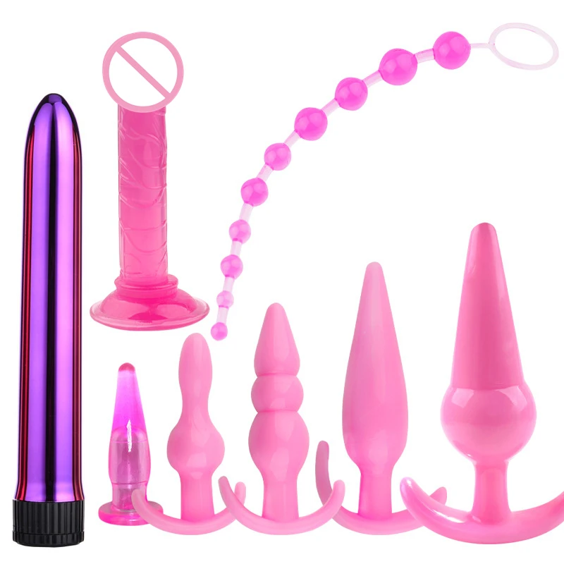 8 шт. силиконовый Анальная пробка Набор массажер простаты для мужчин