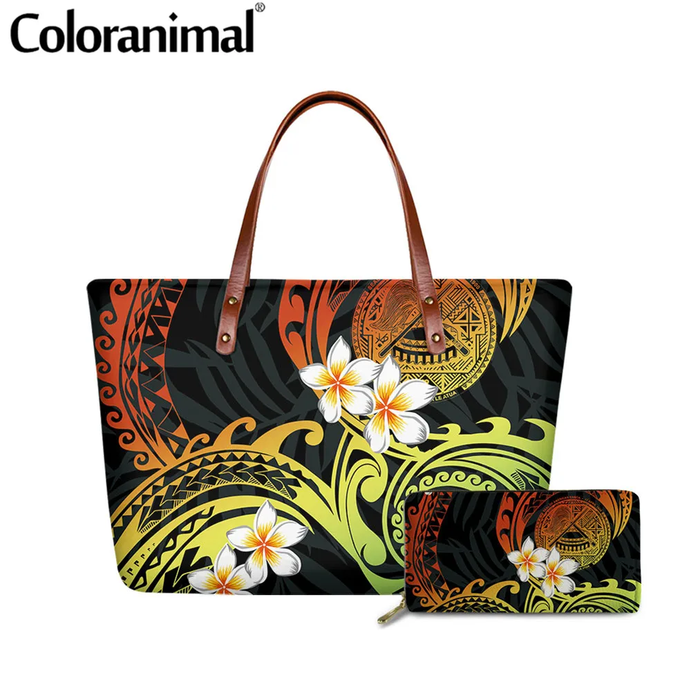 Coloranimal довольно Самоа полинезийская Плюмерия принт Женская сумка из