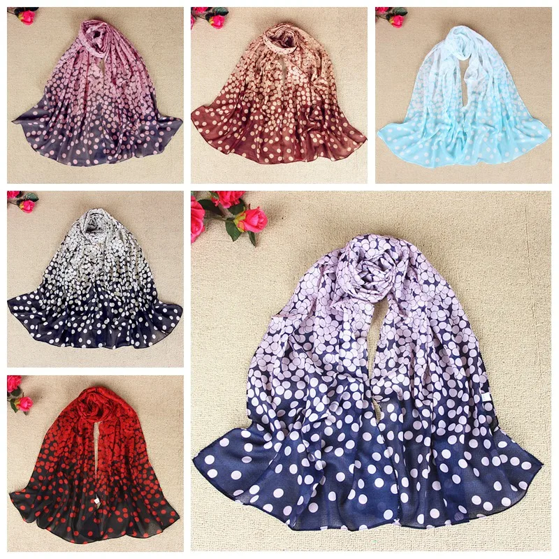 

Muslim Headband hijabs scarf New Women Scarf Dot Gradient Shawl Scarves hijab Wraps Water Ice Point Ladies shawls