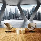 3D фрески на заказ любого размера, обои, стерео, городское здание, небо, фотообои для ресторана, кафе, кабинета, фон, настенная живопись 3 D